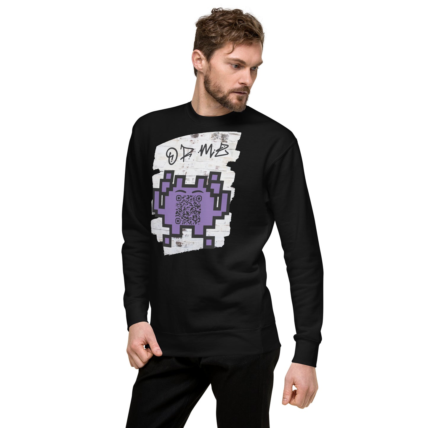 Graffiti Wall Alien QR Code Sweatshirt – Bold Style for Gamers