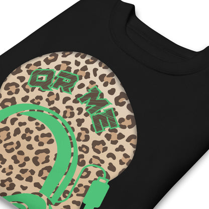 Leopard Print Personalized QR Code Sweatshirt – Wear Your Playlist!