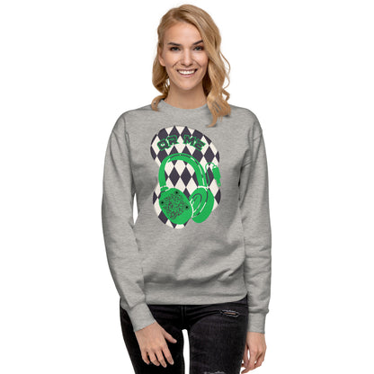 Personalized QR Code Sweatshirt with Funky Harlequin Vibes