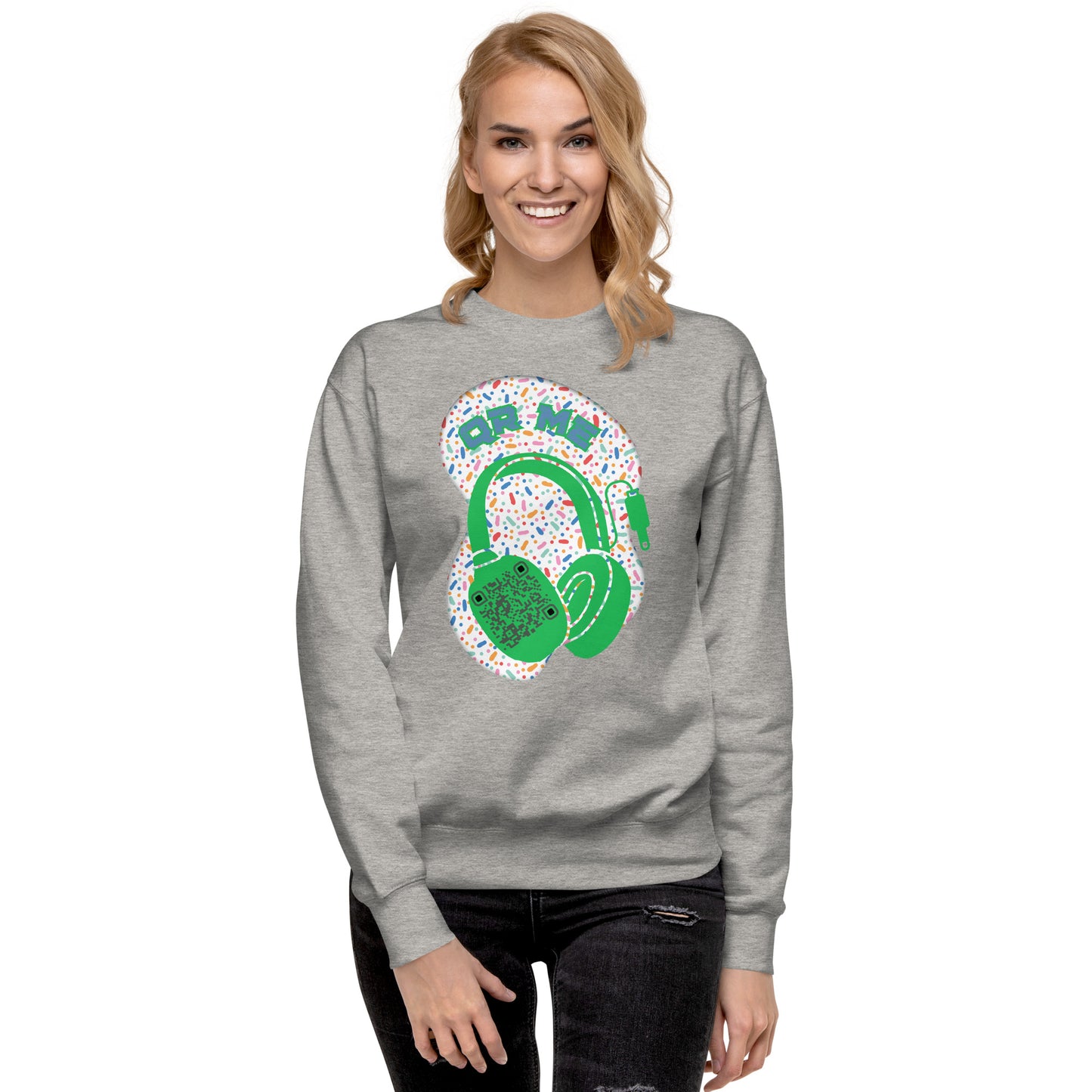 Personalized QR Code Sweatshirt – Polka Dot Playlist!