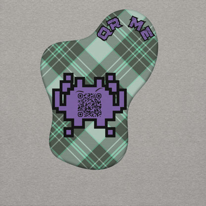 Alien Emoji QR Code Plaid Premium Sweatshirt