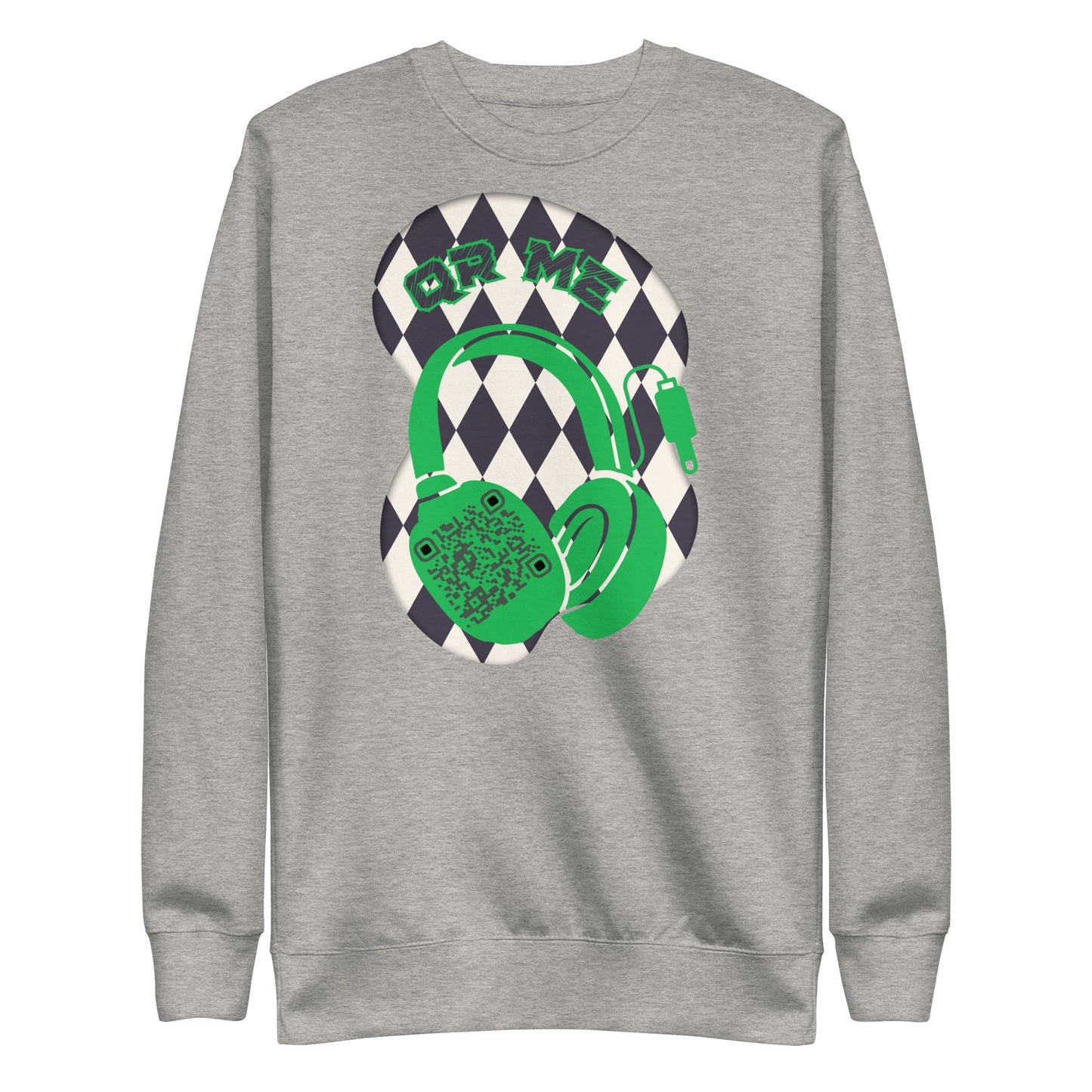 Personalized QR Code Sweatshirt with Funky Harlequin Vibes