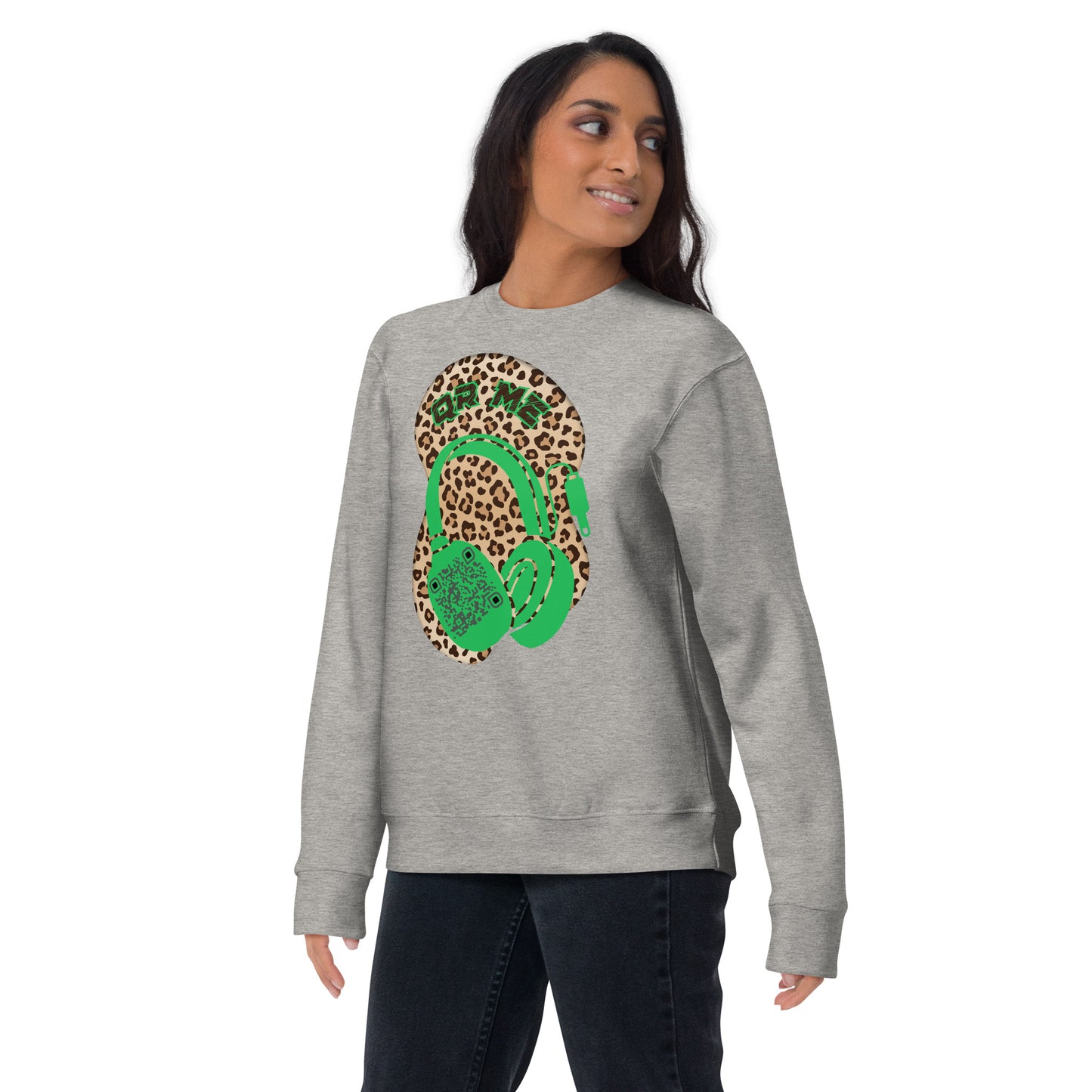 Leopard Print Personalized QR Code Sweatshirt – Wear Your Playlist!