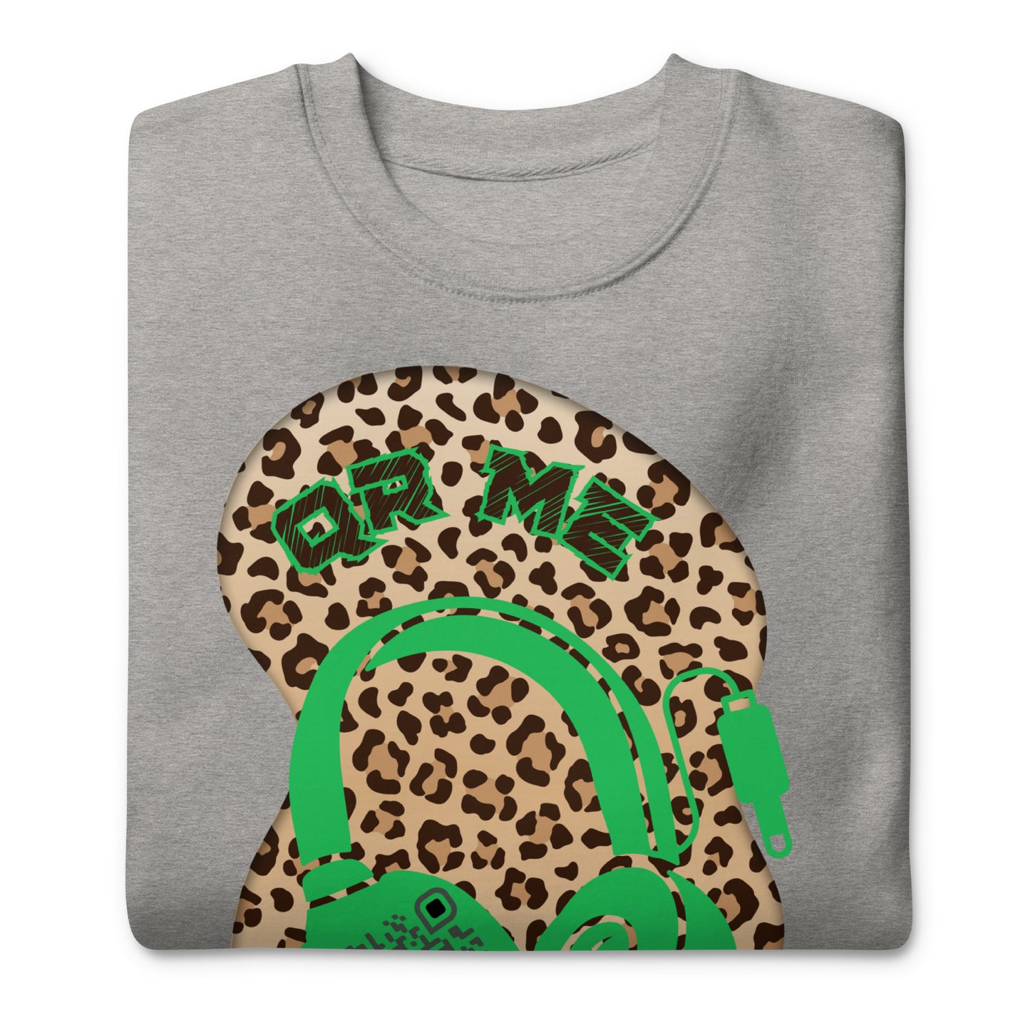 Leopard Print Personalized QR Code Sweatshirt – Wear Your Playlist!