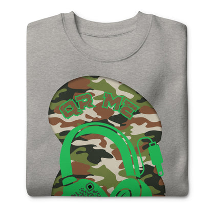 Personalized QR Code Sweatshirt – Camouflage Beats Edition 🎶