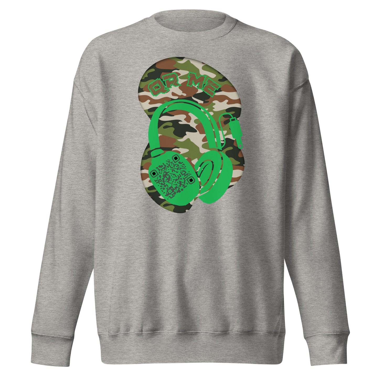 Personalized QR Code Sweatshirt – Camouflage Beats Edition 🎶