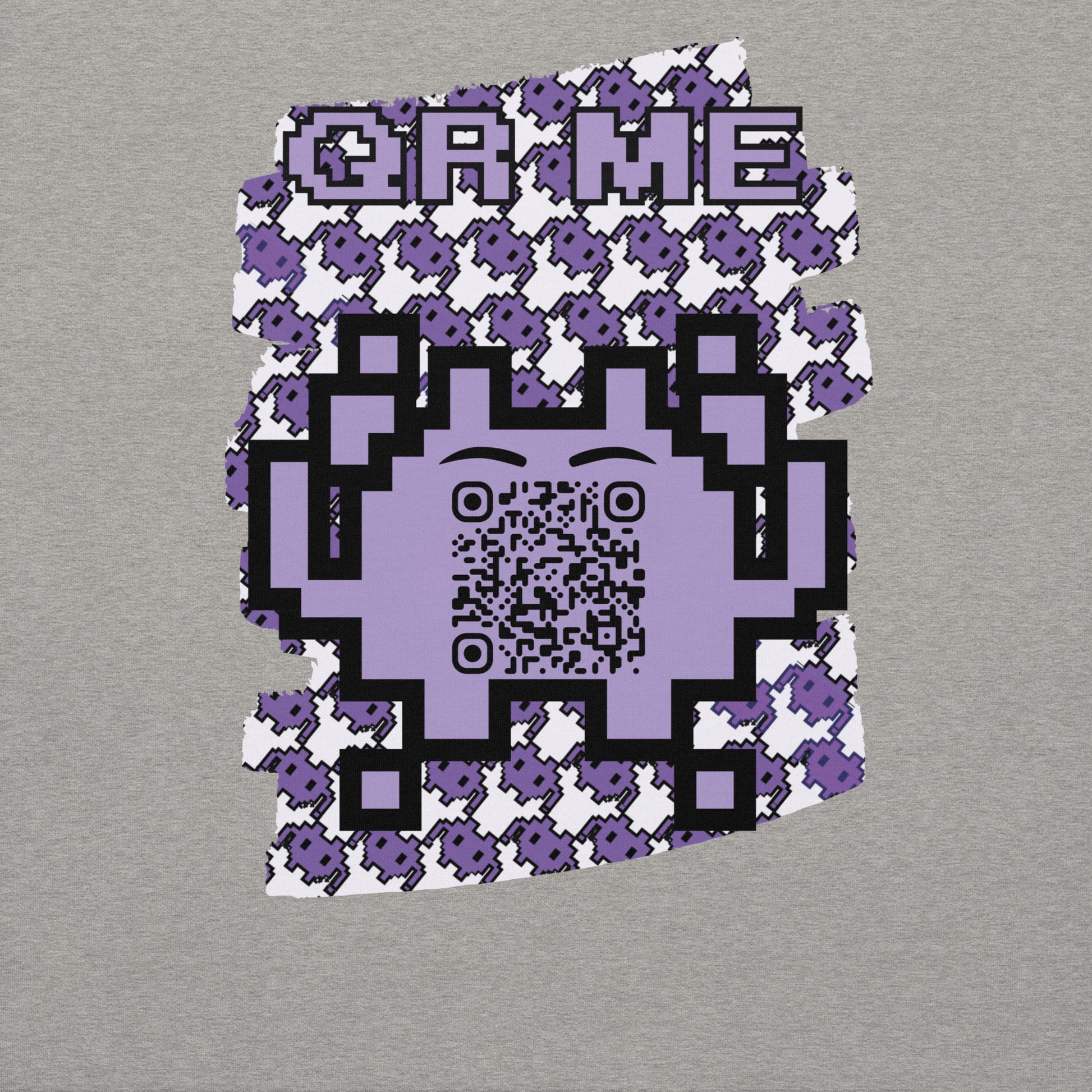 Purple Alien QR Code Sweatshirt – Classic Style for Gamers & Creators