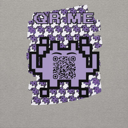 Purple Alien QR Code Sweatshirt – Classic Style for Gamers & Creators