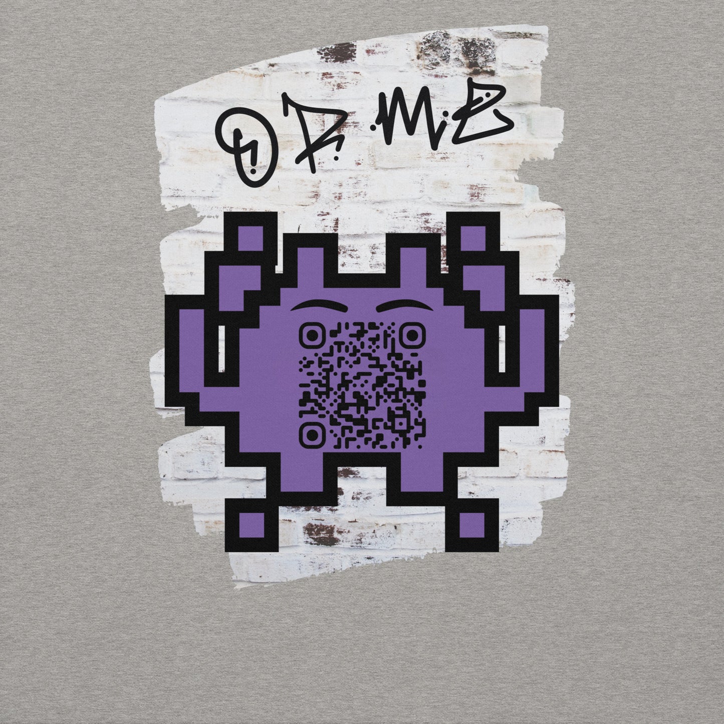 Graffiti Wall Alien QR Code Sweatshirt – Bold Style for Gamers