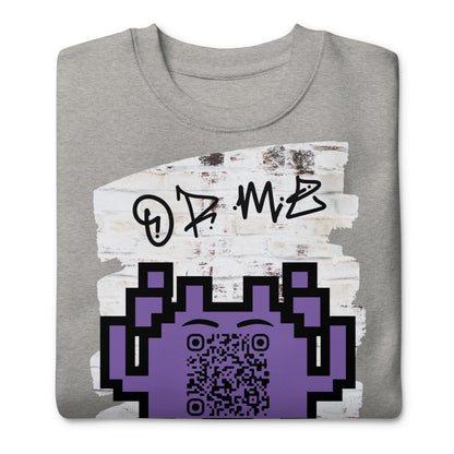 Graffiti Wall Alien QR Code Sweatshirt – Bold Style for Gamers