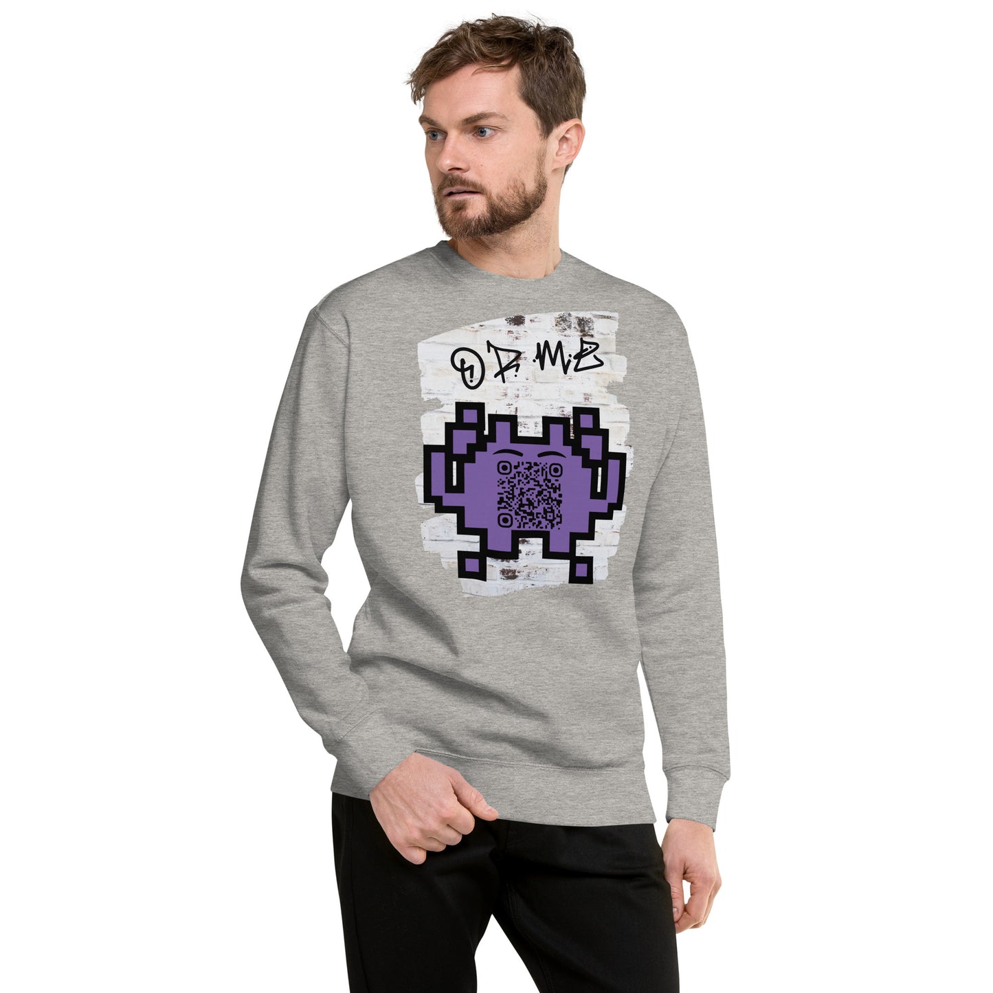 Graffiti Wall Alien QR Code Sweatshirt – Bold Style for Gamers