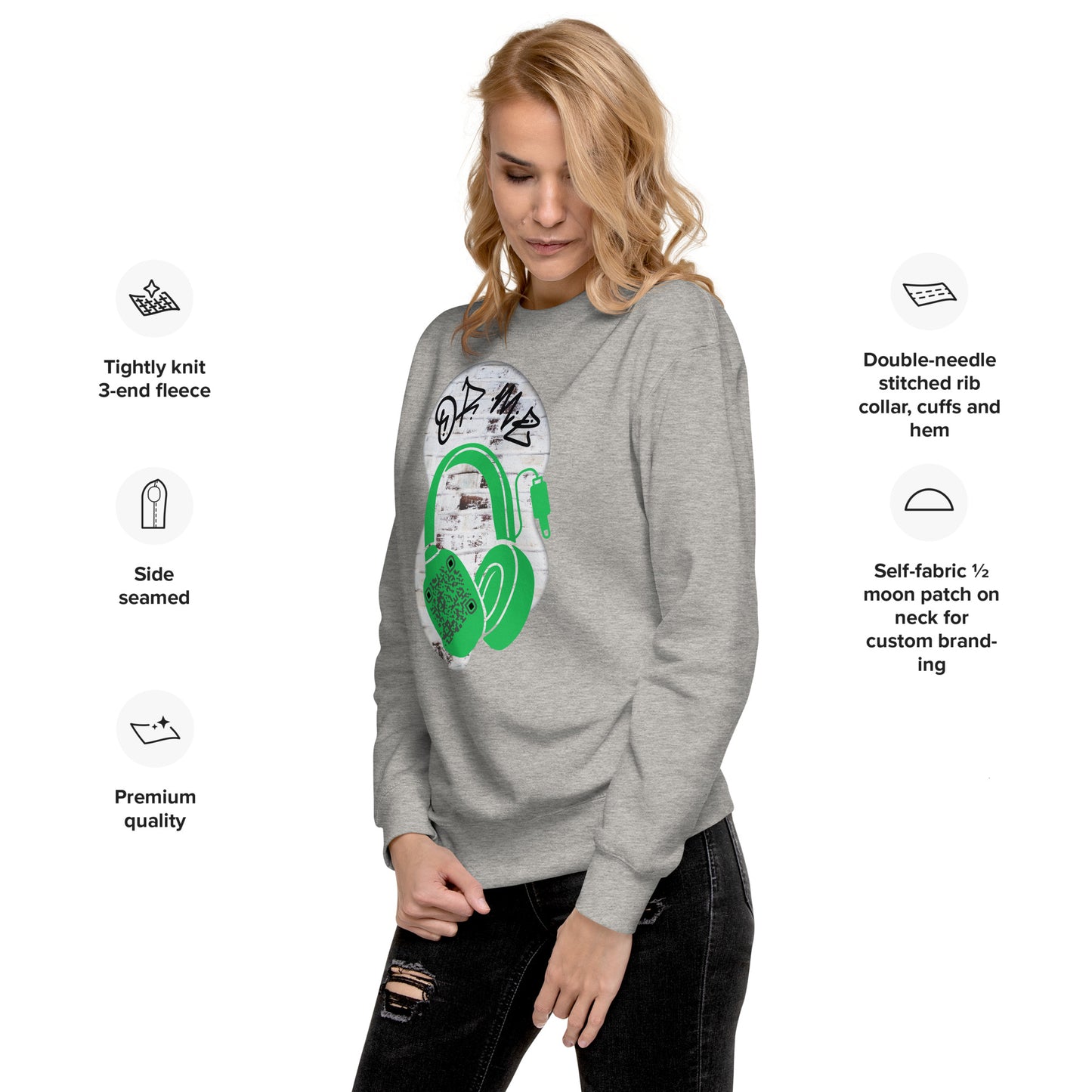 Personalized QR Code Sweatshirt – Graffiti Vibes for Music Lovers