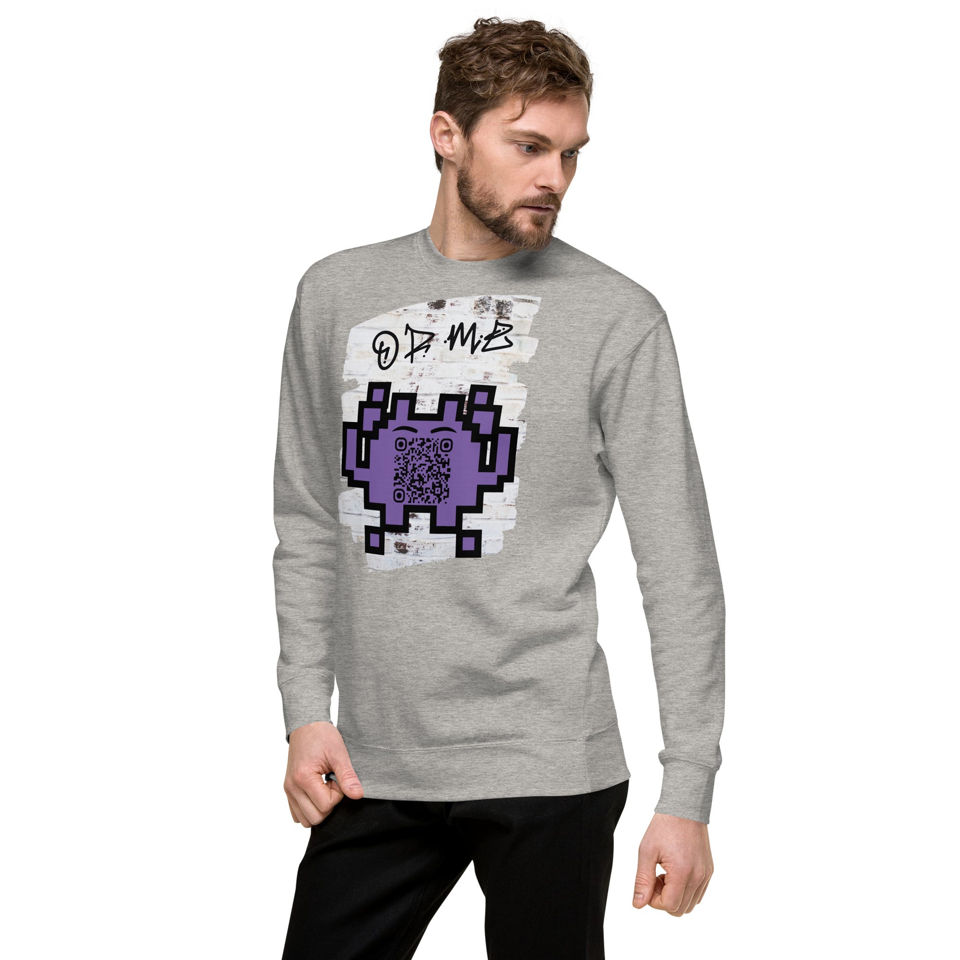 Graffiti Wall Alien QR Code Sweatshirt – Bold Style for Gamers