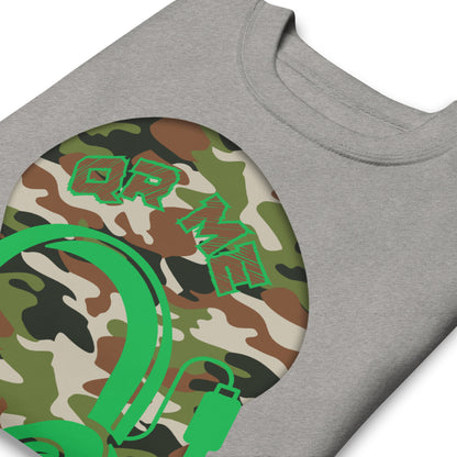 Personalized QR Code Sweatshirt – Camouflage Beats Edition 🎶