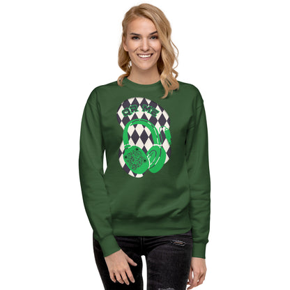 Personalized QR Code Sweatshirt with Funky Harlequin Vibes