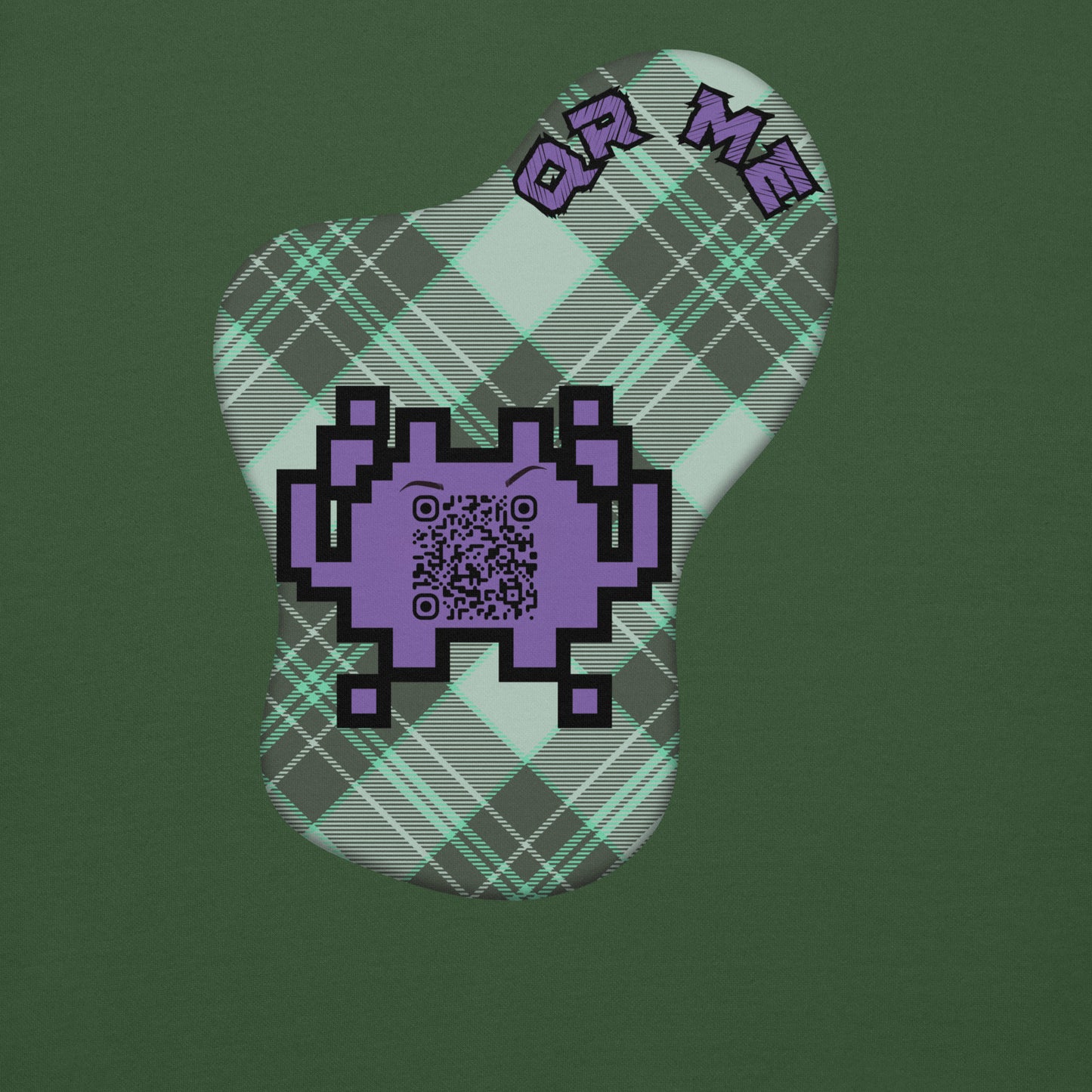 Alien Emoji QR Code Plaid Premium Sweatshirt