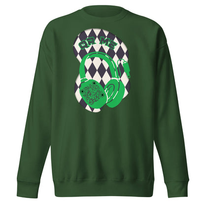 Personalized QR Code Sweatshirt with Funky Harlequin Vibes