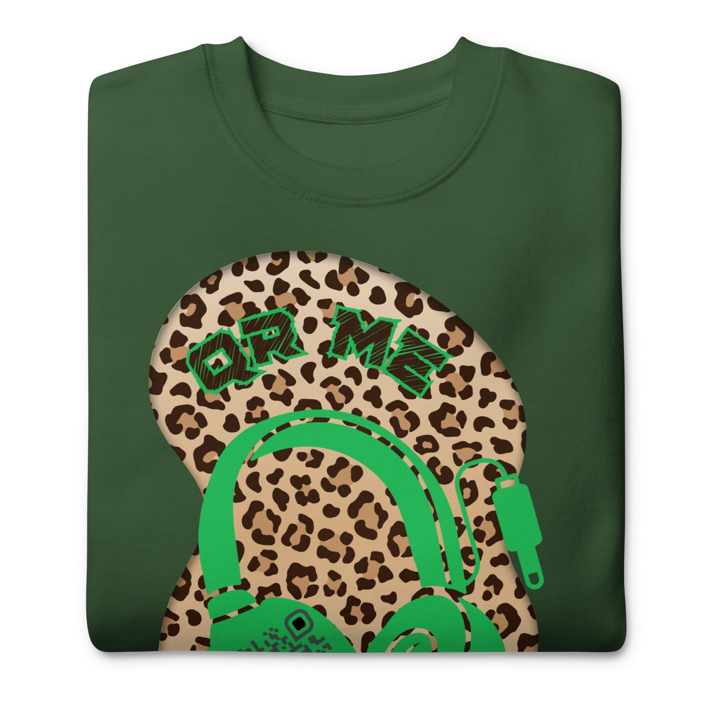 Leopard Print Personalized QR Code Sweatshirt – Wear Your Playlist!