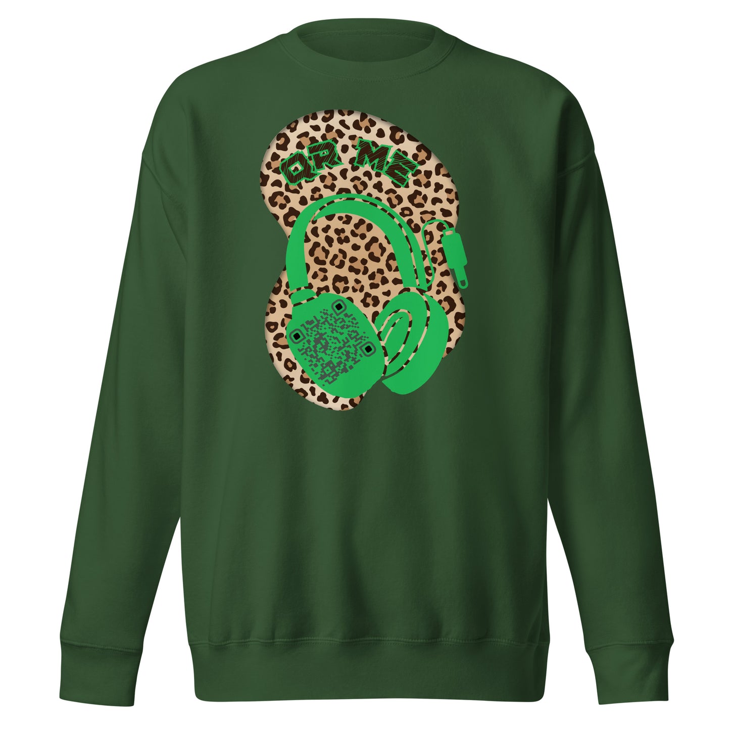 Leopard Print Personalized QR Code Sweatshirt – Wear Your Playlist!