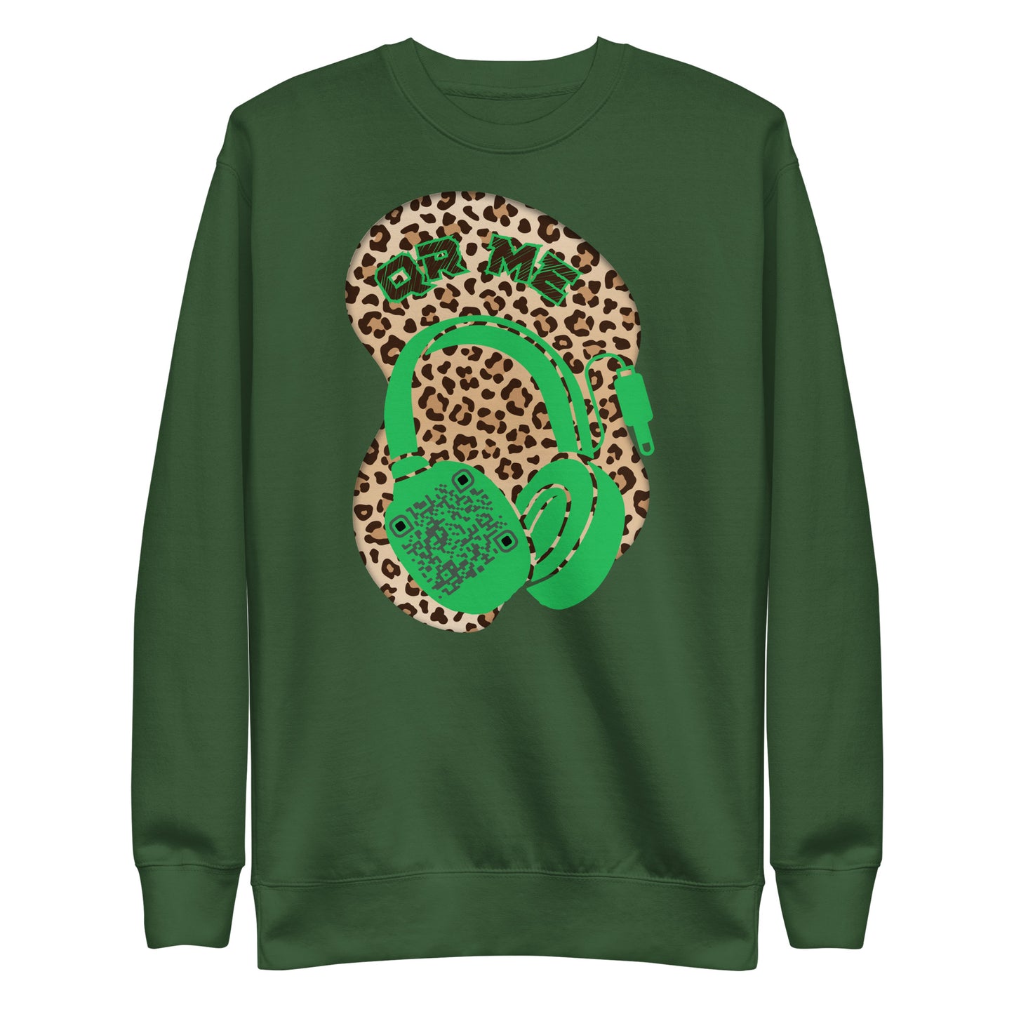 Leopard Print Personalized QR Code Sweatshirt – Wear Your Playlist!