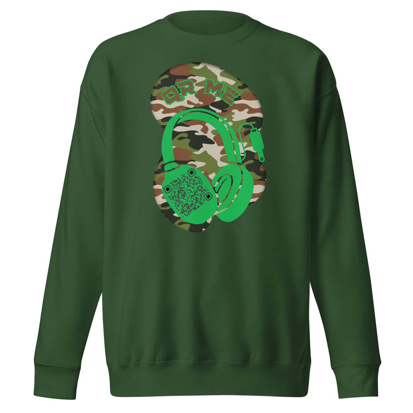 Personalized QR Code Sweatshirt – Camouflage Beats Edition 🎶