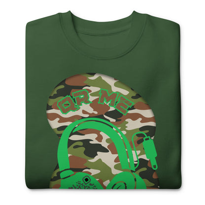 Personalized QR Code Sweatshirt – Camouflage Beats Edition 🎶