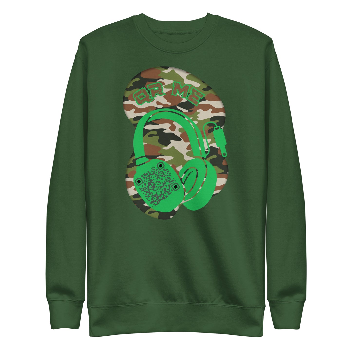 Personalized QR Code Sweatshirt – Camouflage Beats Edition 🎶