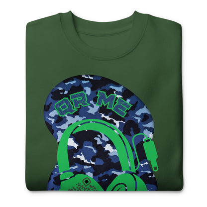 Personalized QR Code Blue Camo Sweatshirt – Blend In, Stand Out