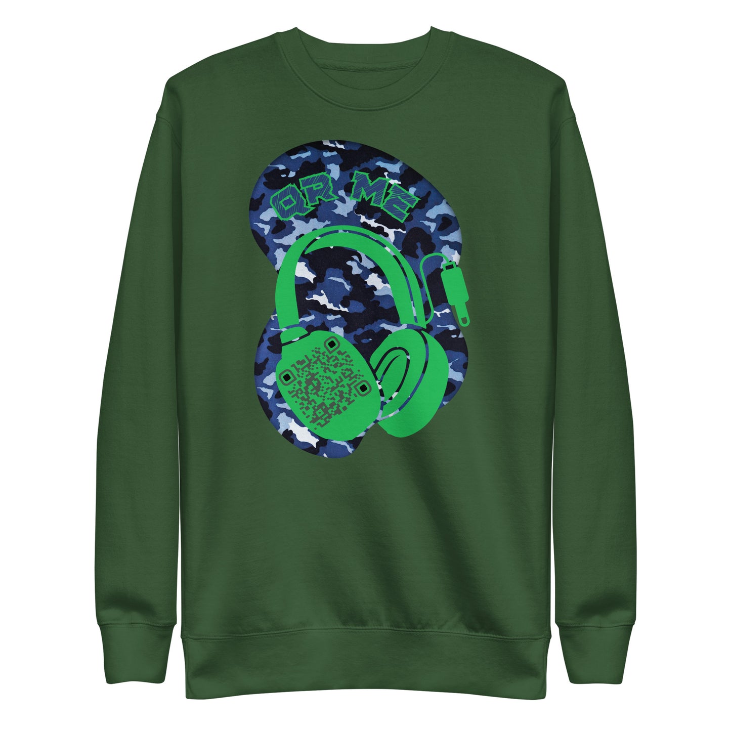 Personalized QR Code Blue Camo Sweatshirt – Blend In, Stand Out