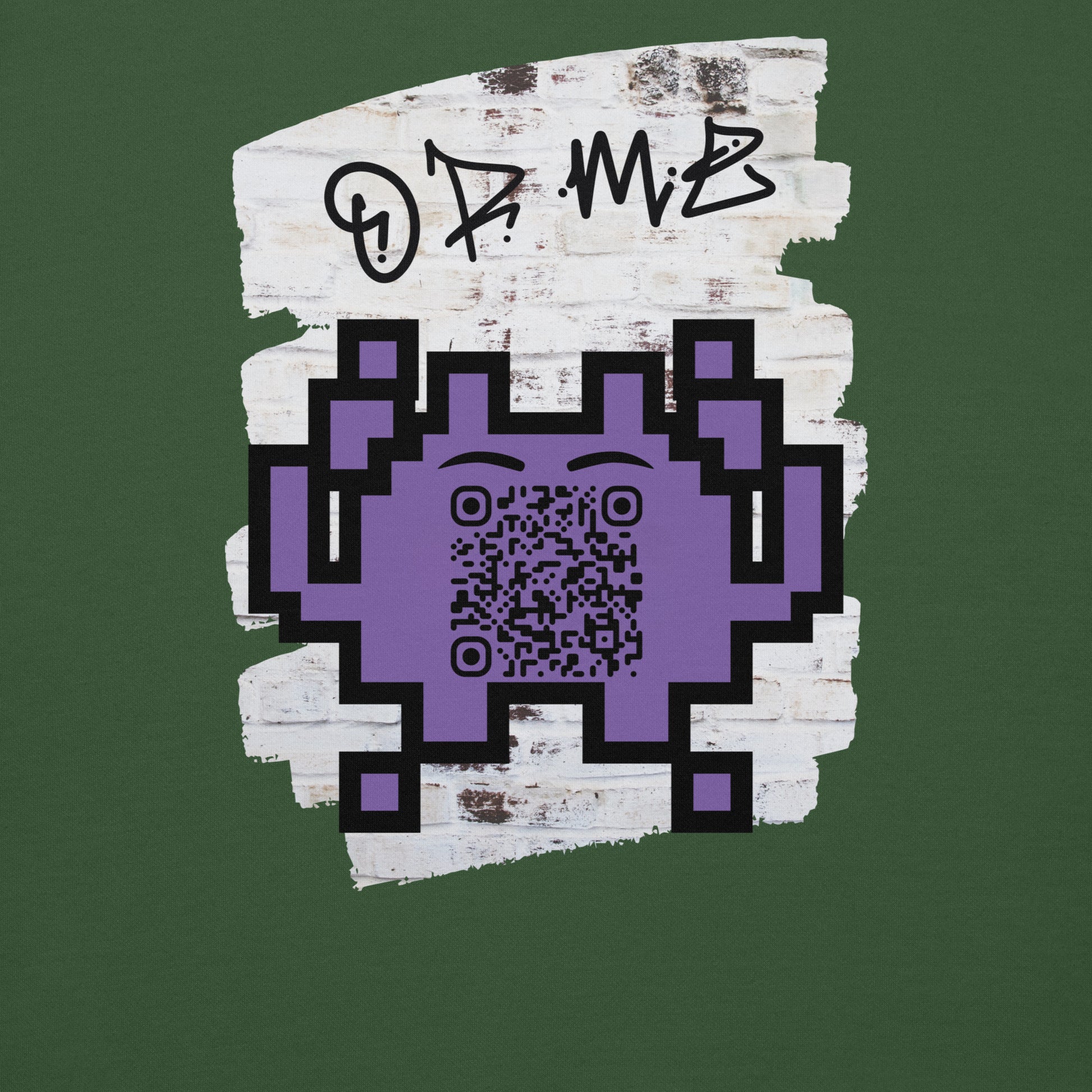 Graffiti Wall Alien QR Code Sweatshirt – Bold Style for Gamers