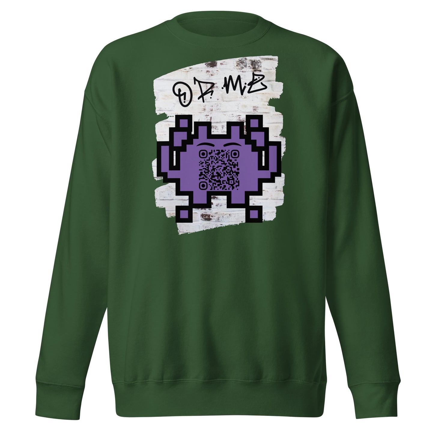 Graffiti Wall Alien QR Code Sweatshirt – Bold Style for Gamers