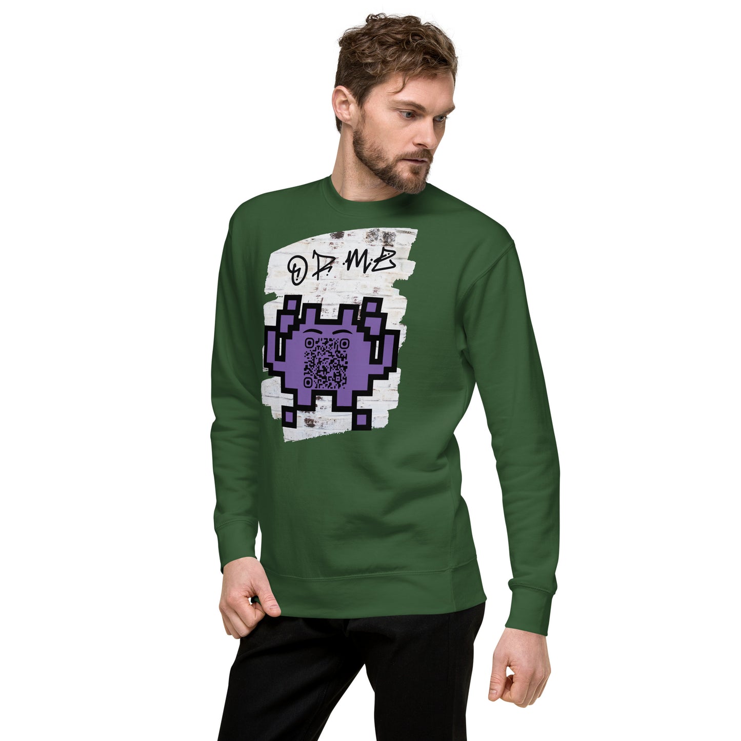 Graffiti Wall Alien QR Code Sweatshirt – Bold Style for Gamers