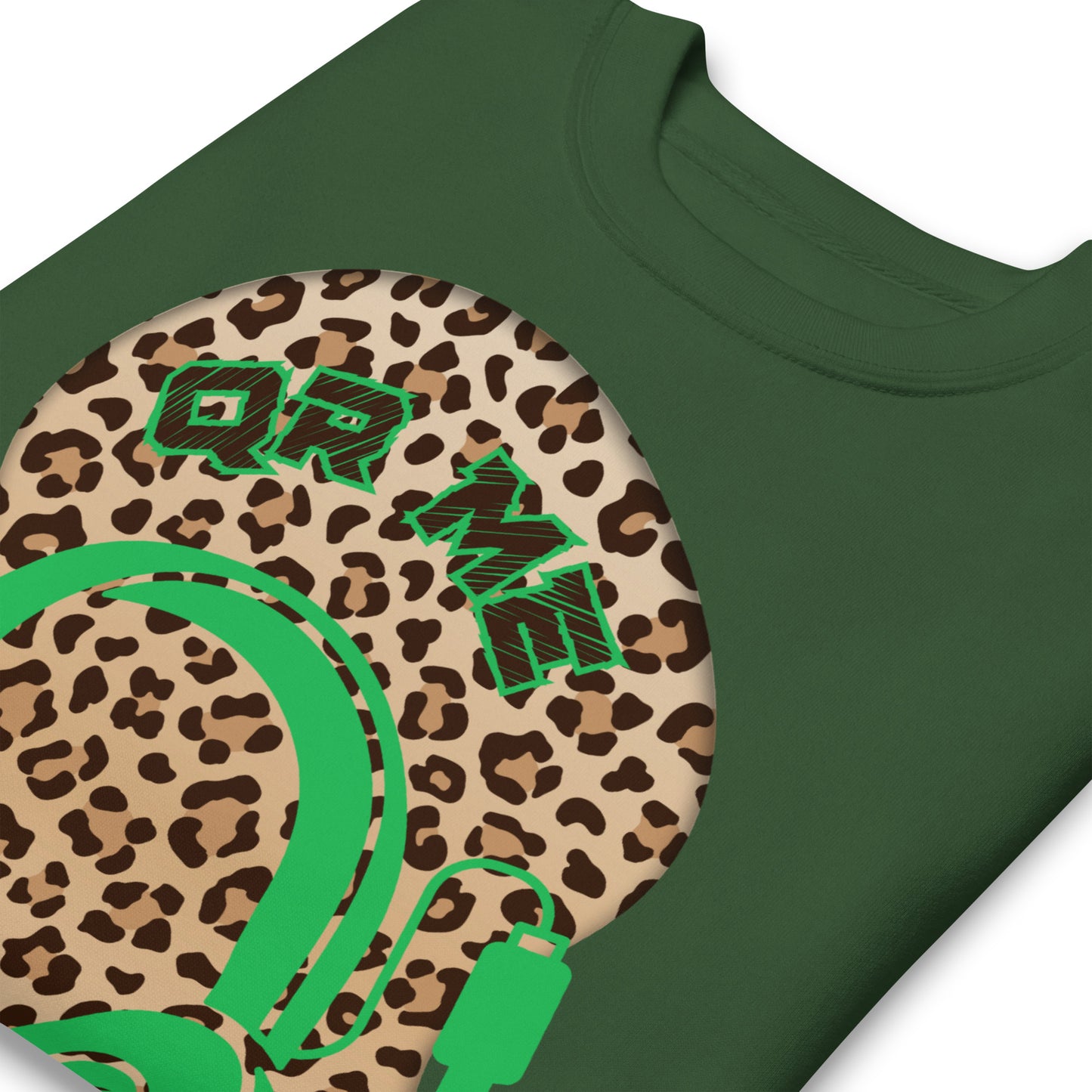 Leopard Print Personalized QR Code Sweatshirt – Wear Your Playlist!