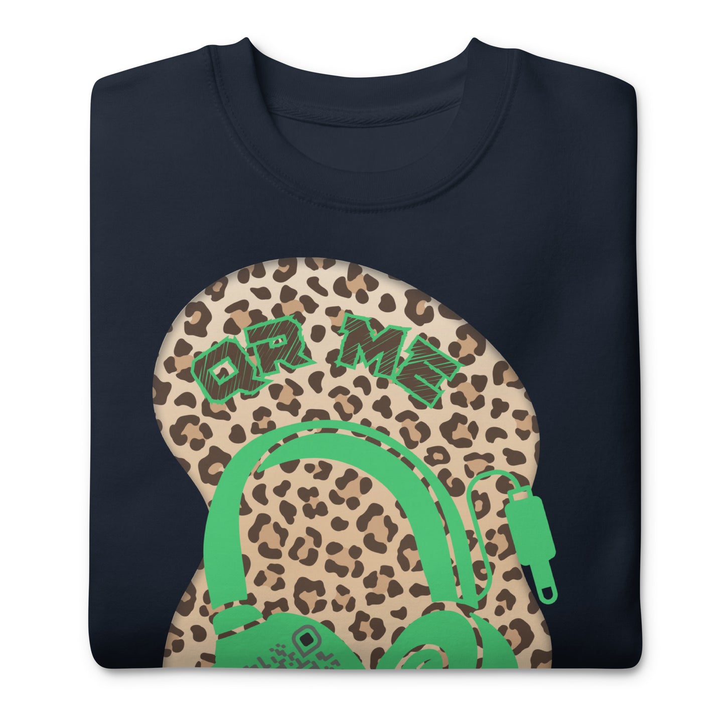 Leopard Print Personalized QR Code Sweatshirt – Wear Your Playlist!