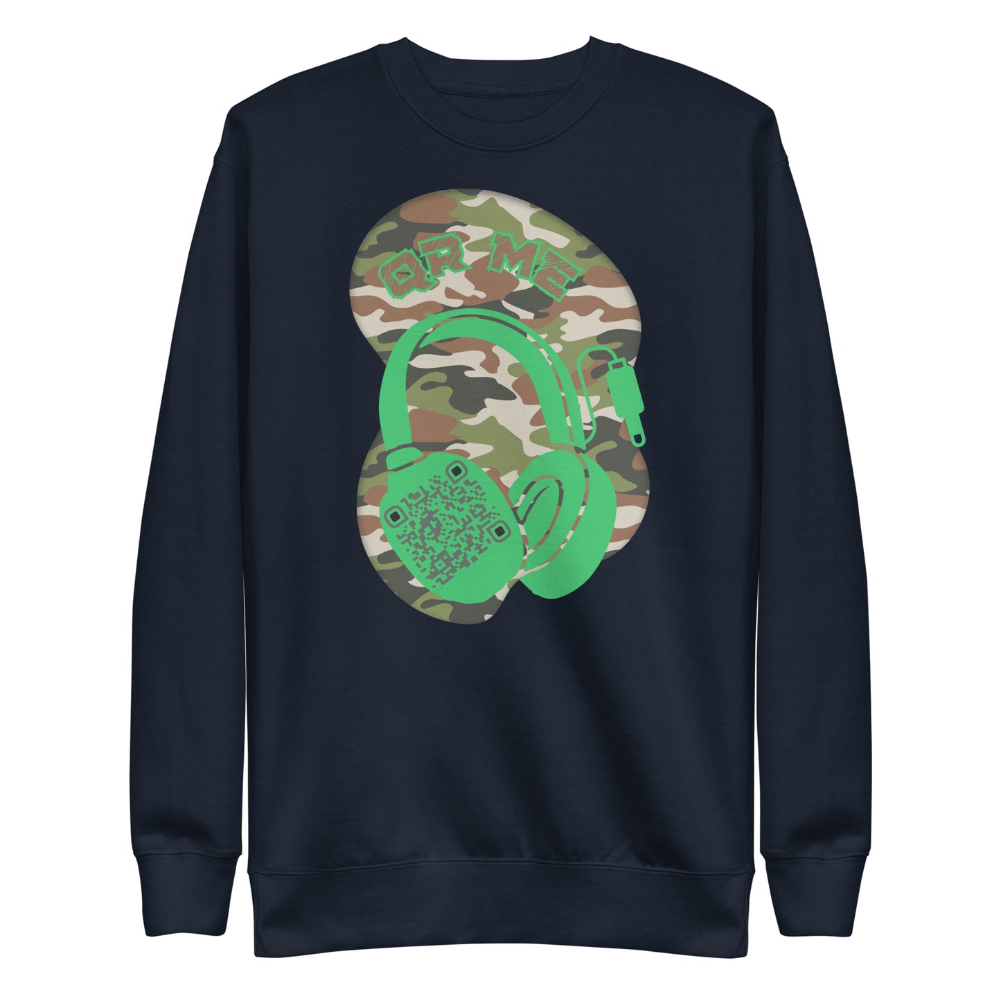 Personalized QR Code Sweatshirt – Camouflage Beats Edition 🎶