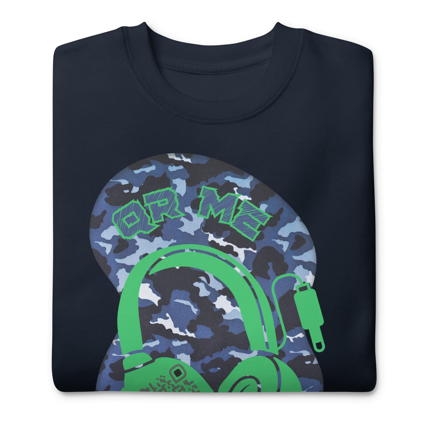 Personalized QR Code Blue Camo Sweatshirt – Blend In, Stand Out