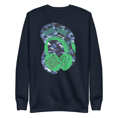 Personalized QR Code Blue Camo Sweatshirt – Blend In, Stand Out