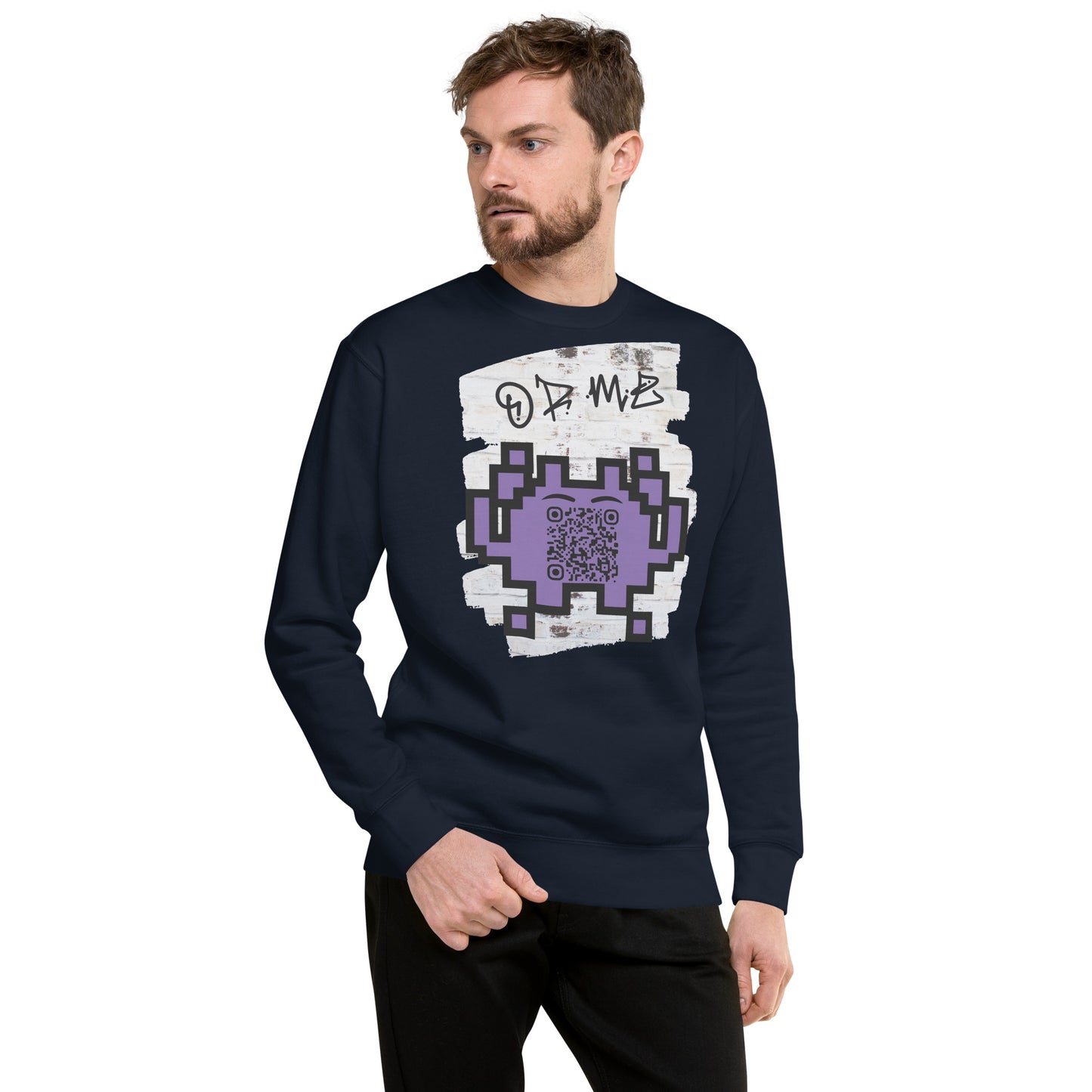 Graffiti Wall Alien QR Code Sweatshirt – Bold Style for Gamers