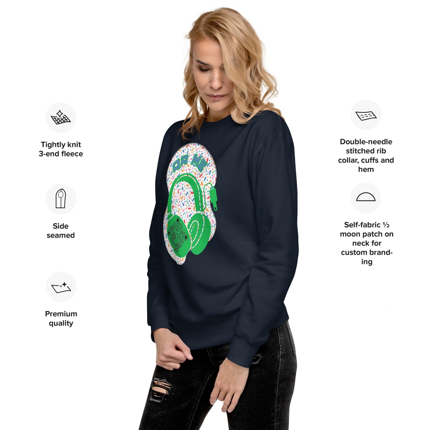 Personalized QR Code Sweatshirt – Polka Dot Playlist!