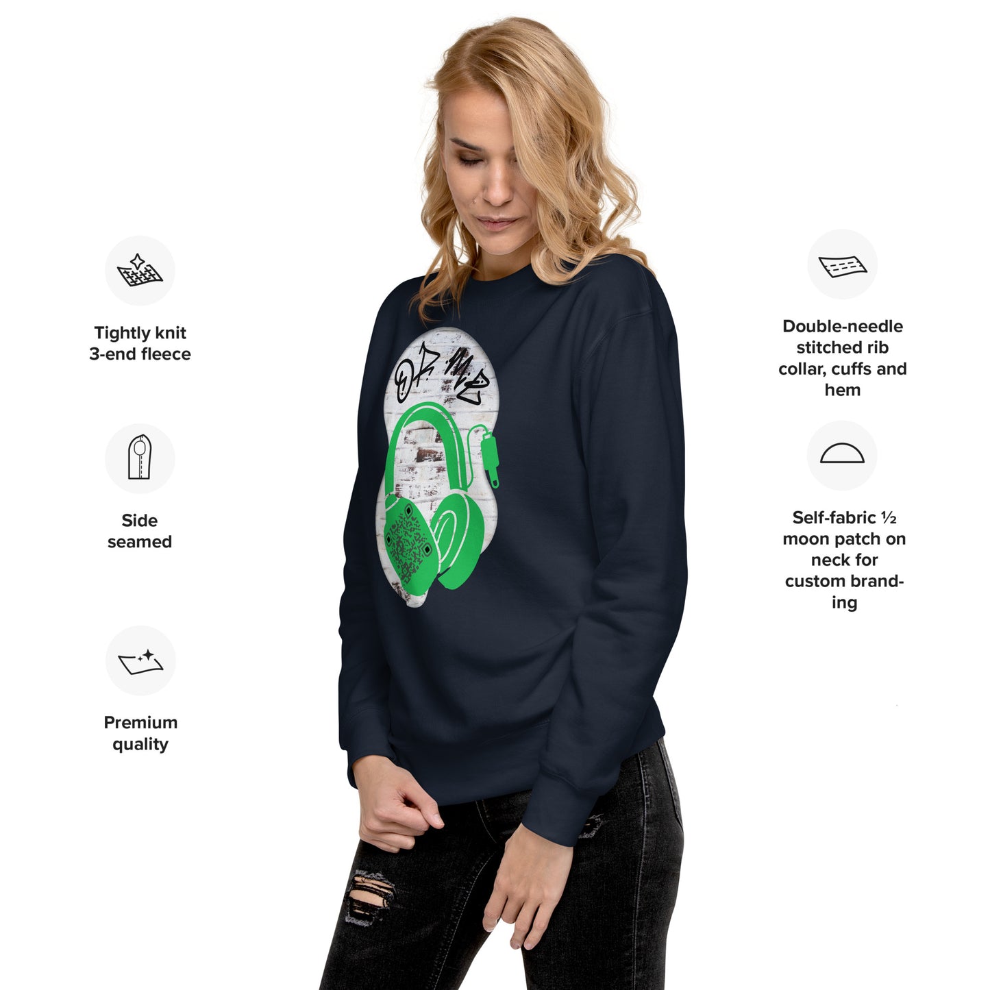 Personalized QR Code Sweatshirt – Graffiti Vibes for Music Lovers