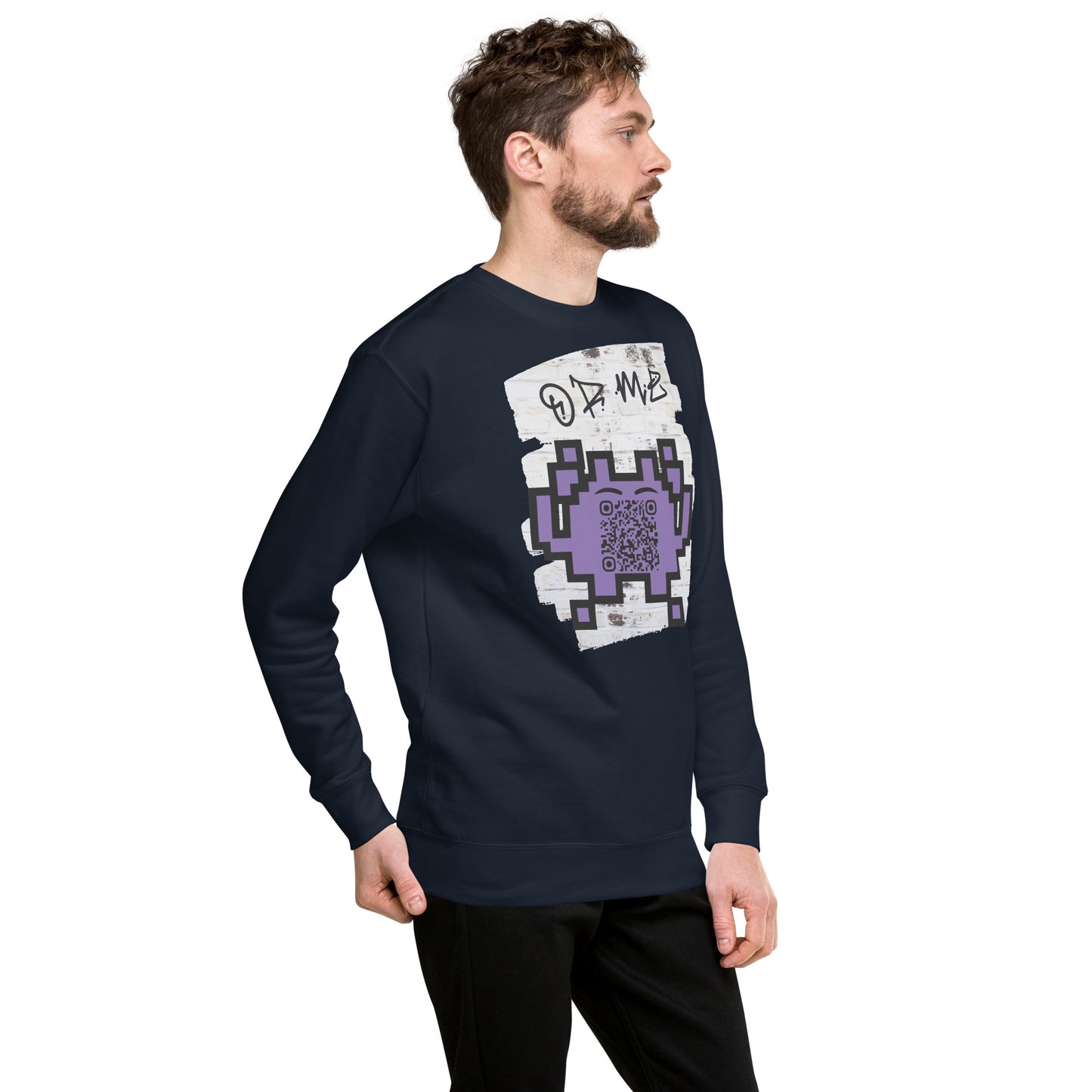 Graffiti Wall Alien QR Code Sweatshirt – Bold Style for Gamers