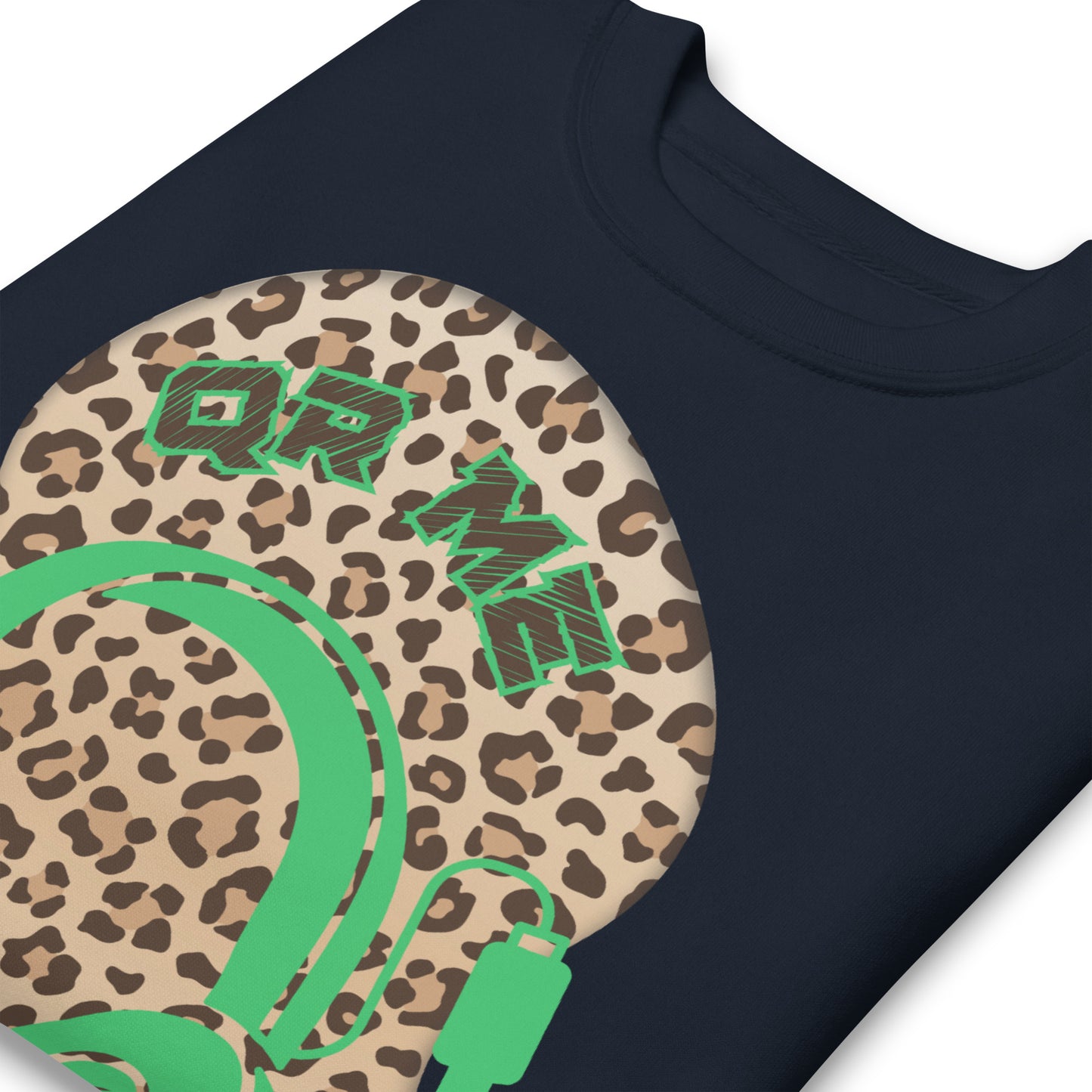 Leopard Print Personalized QR Code Sweatshirt – Wear Your Playlist!