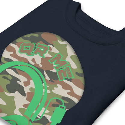 Personalized QR Code Sweatshirt – Camouflage Beats Edition 🎶