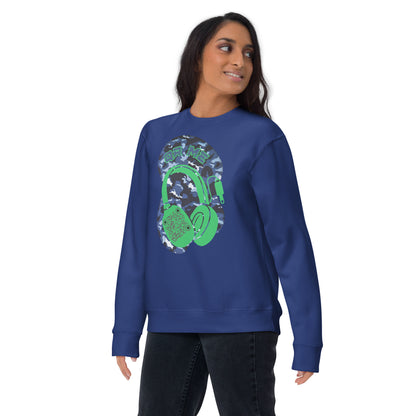 Personalized QR Code Blue Camo Sweatshirt – Blend In, Stand Out