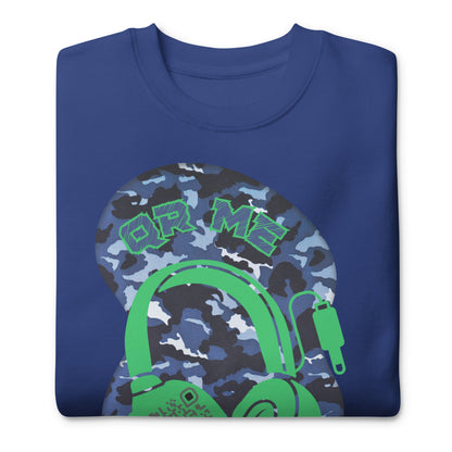 Personalized QR Code Blue Camo Sweatshirt – Blend In, Stand Out