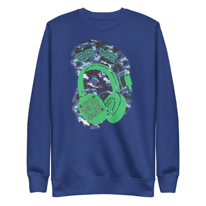 Personalized QR Code Blue Camo Sweatshirt – Blend In, Stand Out