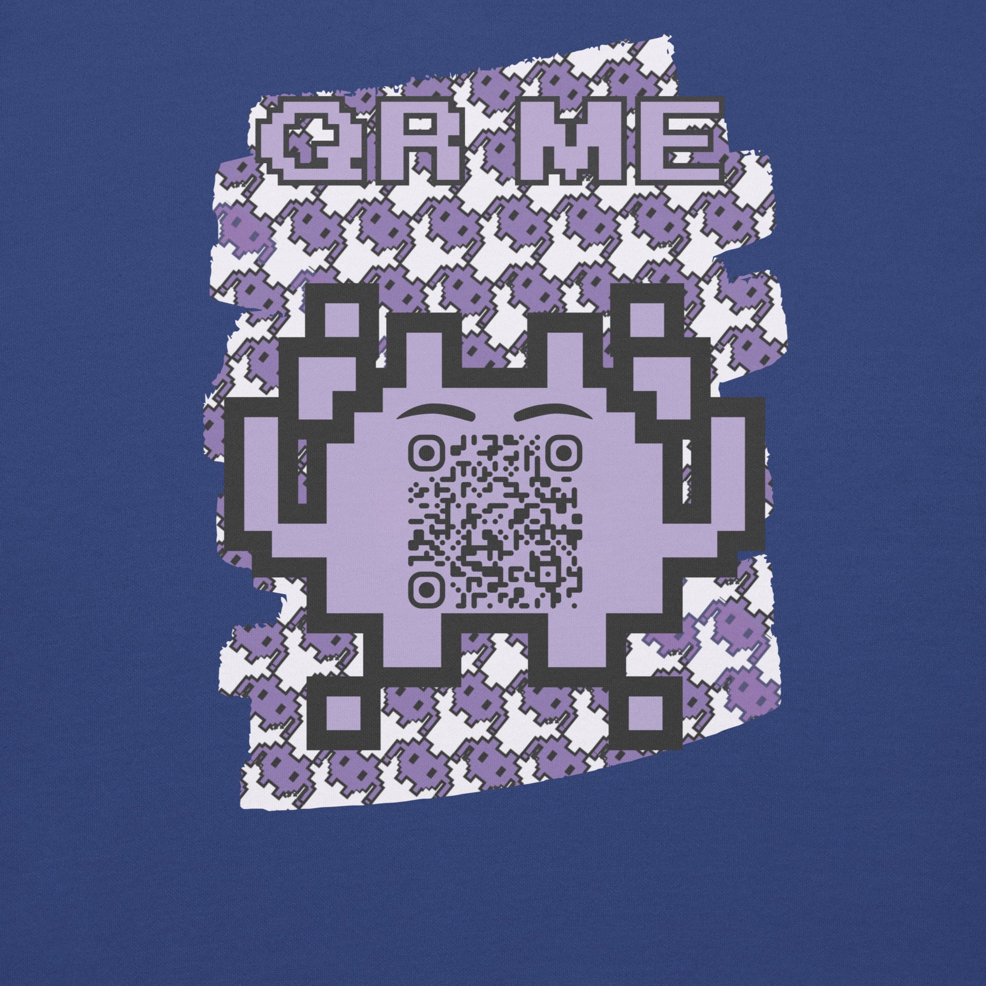 Purple Alien QR Code Sweatshirt – Classic Style for Gamers & Creators