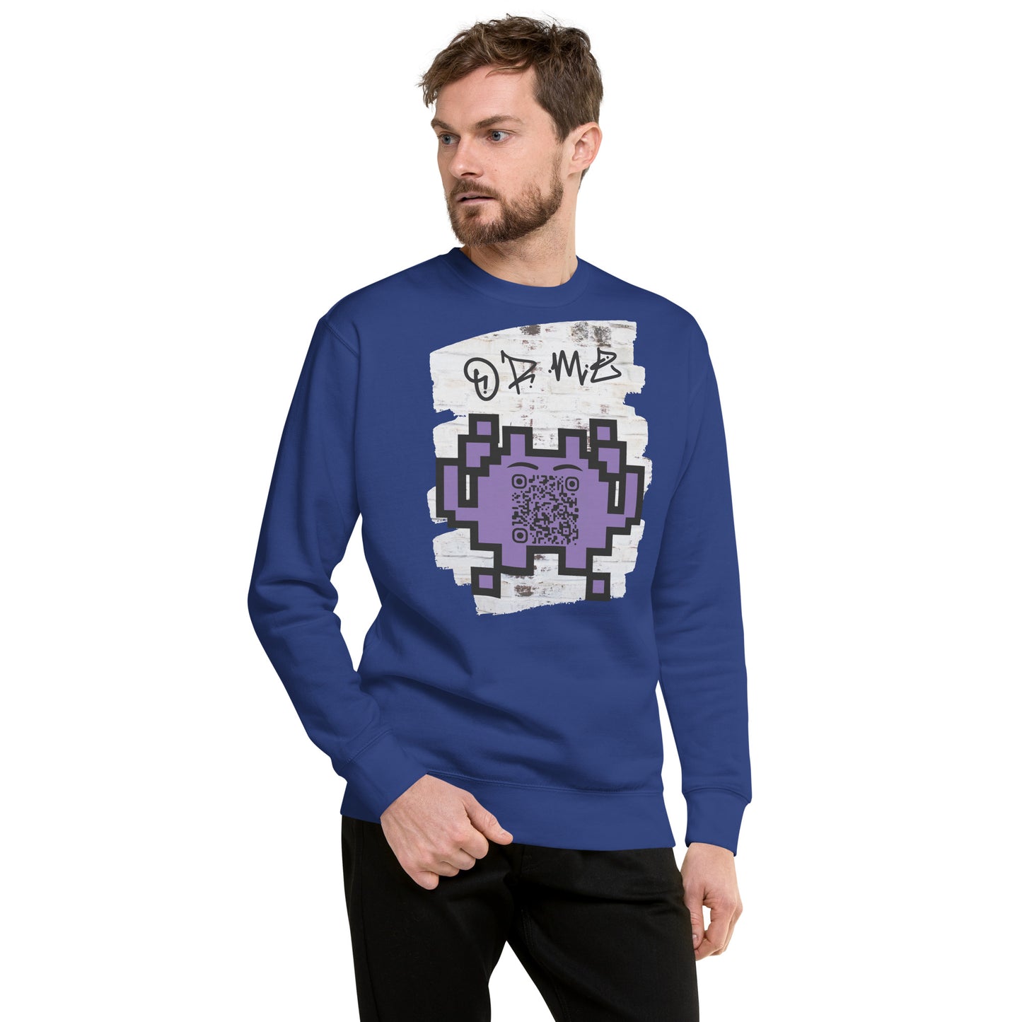 Graffiti Wall Alien QR Code Sweatshirt – Bold Style for Gamers