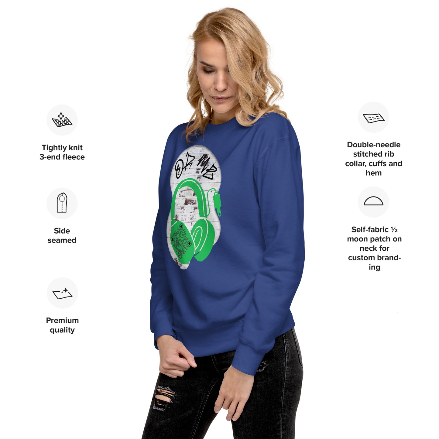 Personalized QR Code Sweatshirt – Graffiti Vibes for Music Lovers