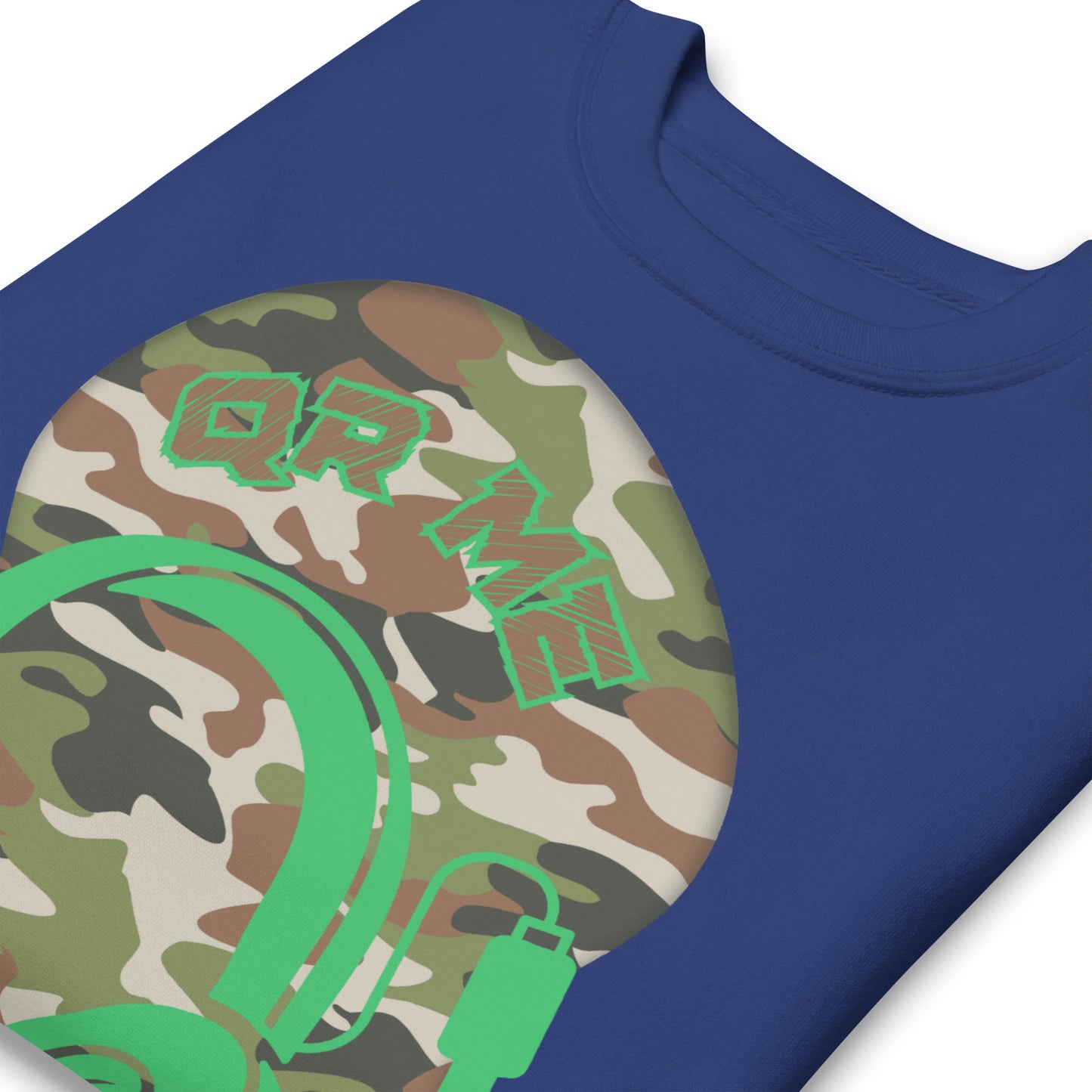 Personalized QR Code Sweatshirt – Camouflage Beats Edition 🎶